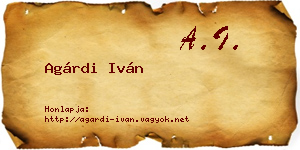 Agárdi Iván névjegykártya