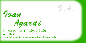 ivan agardi business card